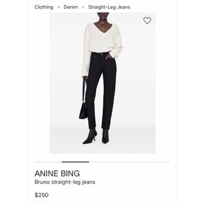 Anine Bing Classic Black Straight-Leg Pants